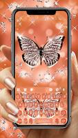 خلفية الكيبورد Diamond Butterf الملصق