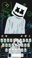 Tema Keyboard Dj Music Doodle Cartaz