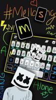 Tema Keyboard Dj Music Doodle imagem de tela 1