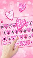 الكيبورد Doodle Love Pink تصوير الشاشة 1