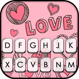 Thème de clavier Doodle Pink L