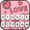 Tema Keyboard Doodle Pink Love