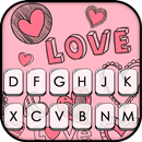 Doodle Pink Love Klavye Teması APK