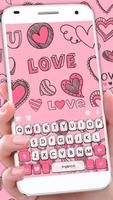 Doodle Pink Love-poster