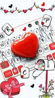Hình nền bàn phím Doodle Red H ảnh chụp màn hình 1
