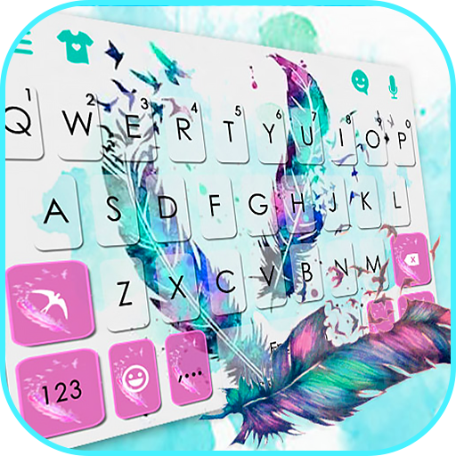最新版、クールな Dreamy Feathers のテーマキーボード