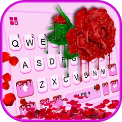 Dripping Red Rose Keyboard The APK download