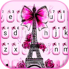Eiffel Tower Pink Bow Tastatur APK Herunterladen