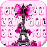 Eiffel Tower Pink Bow Keyboard آئیکن