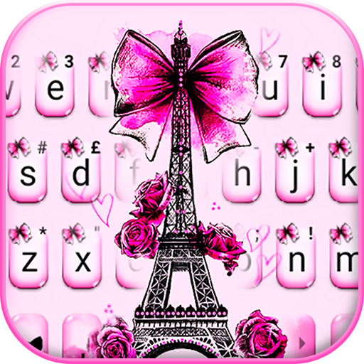 Eiffel Tower Pink Bow Tastatur