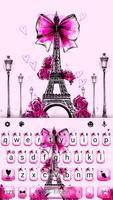 Eiffel Tower Pink Bow Tastatur Plakat