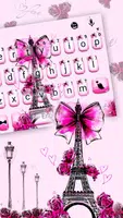 Eiffel Tower Pink Bow Keyboard screenshot 1