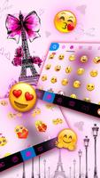 Tema Keyboard Eiffel Tower Bow imagem de tela 2