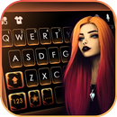 Tema Keyboard Ember Cool Girl APK
