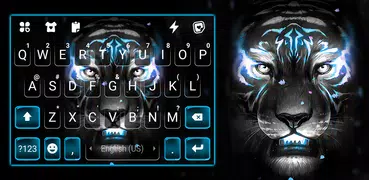 Fierce Neon Tiger Keyboard Bac