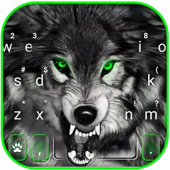 Fierce Wolf Green Tastatur-Thema APK Herunterladen