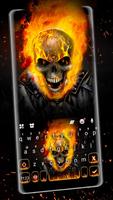 Fiery Ghost Skull Affiche
