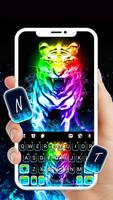 Fundo do Teclado Fiery Neon Ti Cartaz