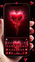 خلفية الكيبورد Fiery Red Heart الملصق