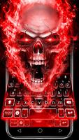 Fiery 3D Skull poster