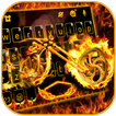 Tema Keyboard Fire Burning Mot