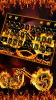 Fire Burning Motorcycle poster