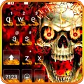 最新版、クールな Fire Flaming Skull のテーマキーボード