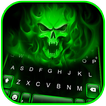 Fire Green Skull Keyboard Them