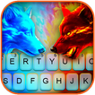 Tema Keyboard Fire Ice Wolf