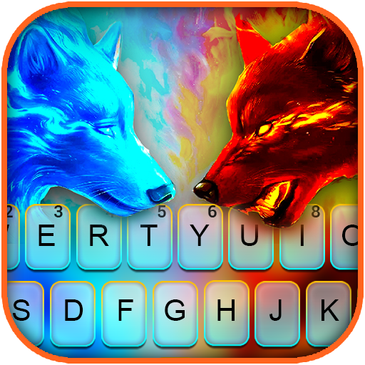 Fire Ice Wolf Tema Tastiera