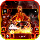 Fundo do Teclado Fire Skull DJ ícone
