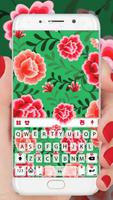 Tema Keyboard Folk Flower Patt poster