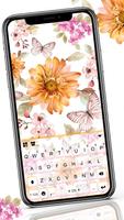 Фон клавиатуры Flower Butterfl постер