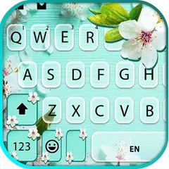 Скачать Фон клавиатуры Flowers Cyan APK