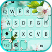 Flowers Cyan Keyboard Backgrou