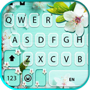 Фон клавиатуры Flowers Cyan APK