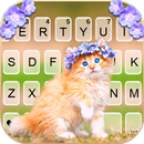 خلفية الكيبورد Floral Cute Cat APK