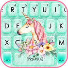 Floral Cyan Unicorn icono
