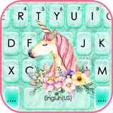 Floral Cyan Unicorn icono