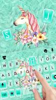 Floral Cyan Unicorn captura de pantalla 1