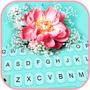 خلفية الكيبورد Floral Cyan APK