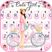 Floral Bicycle Girl Keyboard T