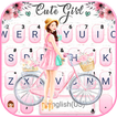 Floral Bicycle Girl Tema Tasti