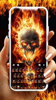 Flaming Death Skull Affiche