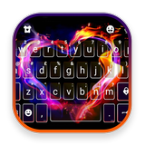 最新版、クールな Flaming Heart のテーマキーボ アイコン
