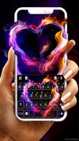 Thème de clavier Flaming Heart capture d'écran 1