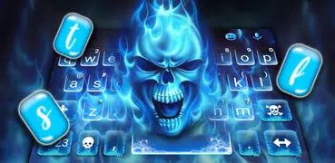 最新版、クールな Flaming Ice Skull のテー