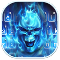 Flaming Ice Skull Keyboard Theme