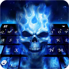 Скачать тема Flaming Skull 3D APK