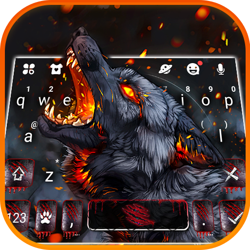 Flaming Wolf Tema de teclado